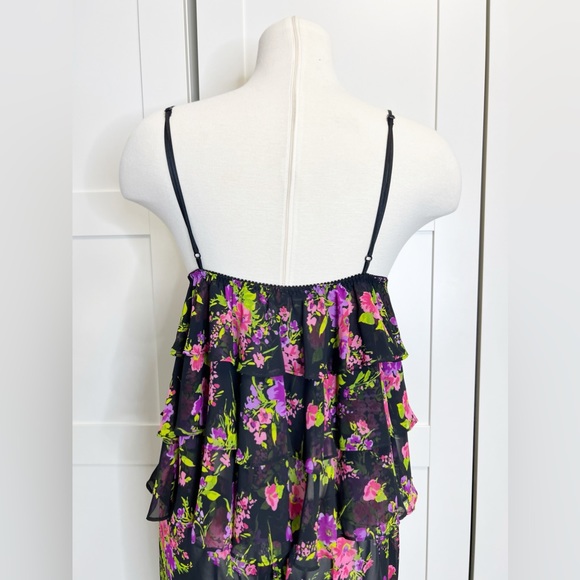 Betsey Johnson Intimates Sheer Floral Ruffle Pajama Set M - Picture 6 of 7
